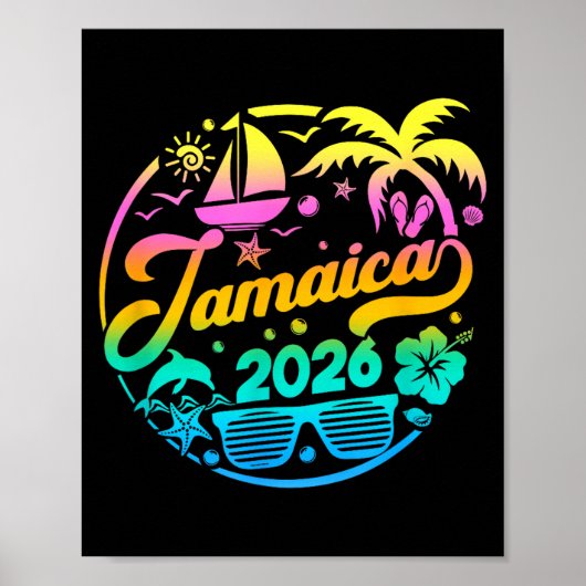 Jamaica 2026 Family Vacation Beach Matching Group  Poster (Voorkant)