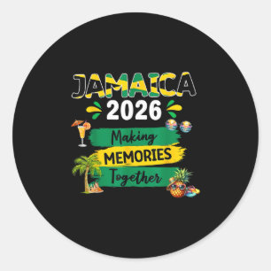 Jamaica 2026 vakantietrip bijpassende gezinsgroep  ronde sticker