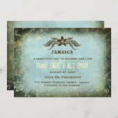 JAMAICA 2 Vintage Linen, bestemmingsuitnodiging Kaart (Voorkant / Achterkant)