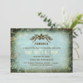 JAMAICA 2 Vintage Linen, bestemmingsuitnodiging Kaart (Staand voorkant)