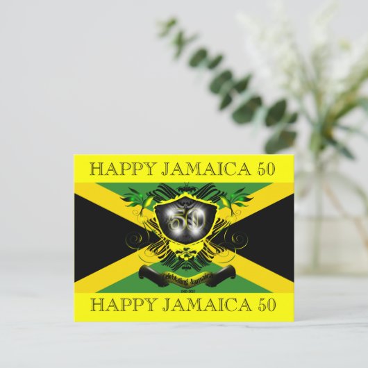 Jamaica 50 Celebration Briefkaart (Staand voorkant)