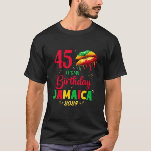 Jamaica 50e Verjaardagsuitje Meisjes Outfit met la T-shirt (Voorkant)