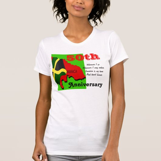 Jamaica 50ste verjaardag t-shirts (Voorkant)