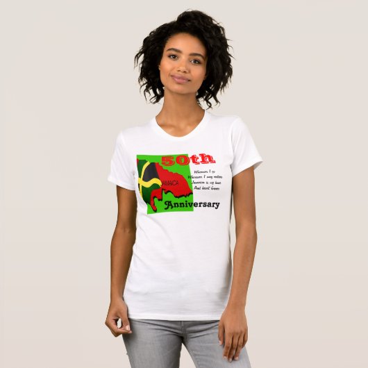 Jamaica 50ste verjaardag t-shirts (Voorkant volledig)