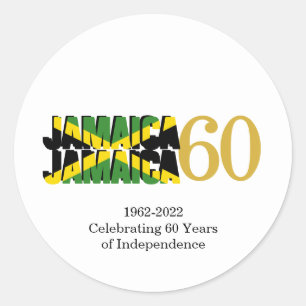 JAMAICA 60e Verjaardag van de Onafhankelijkheid Ronde Sticker