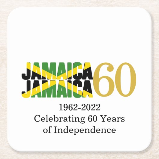 JAMAICA 60ste Jubileum Onafhankelijkheid Kartonnen Onderzetters (Voorkant)