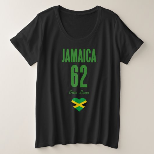 Jamaica 62 One Love Jamaican Flag Grote Maat T-shirt (Design voorkant)