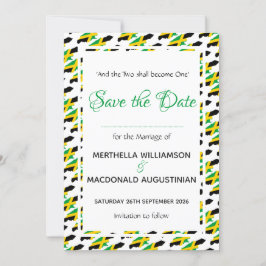 JAMAICA Aangepast Bruiloftsfeest Schriftlezing Tro Save The Date