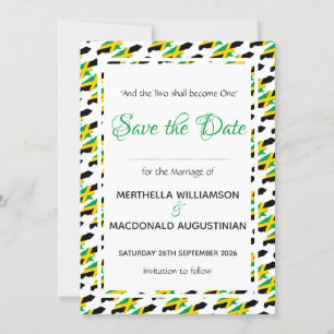 JAMAICA Aangepaste Huwelijksviering Schriftlezing  Save The Date