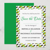 JAMAICA Aangepaste Huwelijksviering Schriftlezing Save The Date (Voorkant / Achterkant)