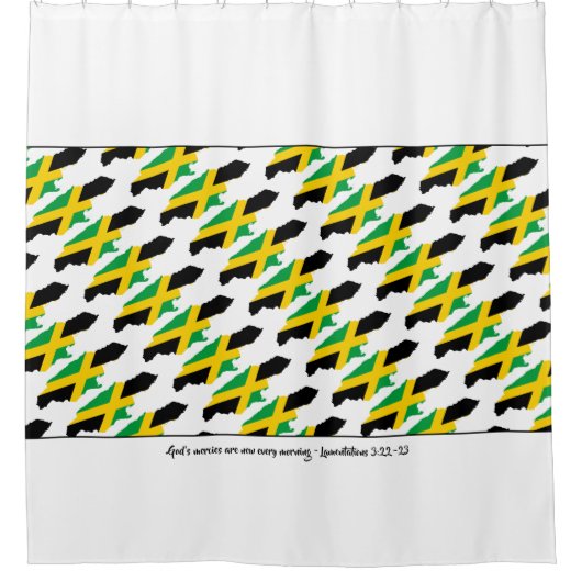 JAMAICA Aangepaste Schrift Douchegordijn (Voorkant)