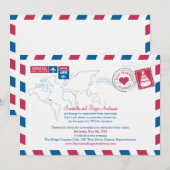 Jamaica Air Mail Post Bruiloftsreceptie Kaart (Voorkant / Achterkant)