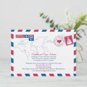 Jamaica Air Mail Post Bruiloftsreceptie Kaart (Staand voorkant)