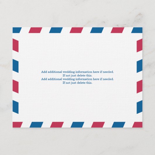 Jamaica Air Mail Wedding Reisinformatie Informatiekaartje (Achterkant)