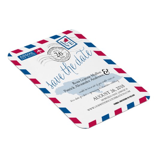 JAMAICA Airmail De datum opslaan Magneet (Rechterzijde)