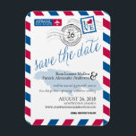 JAMAICA Airmail De datum opslaan Magneet<br><div class="desc">MAAT 3X4 Bewaar de datum - RED EN BLUE Airmail Letter Travel Design voor uw bestemming bruiloft naar Jamaica. Kenmerken kaart van Jamaica. Als je een andere locatie of een kleurverandering of kaarten nodig hebt om mee te gaan met dit thema,  stuur dan een e-mail naar paula@labellarue.com</div>