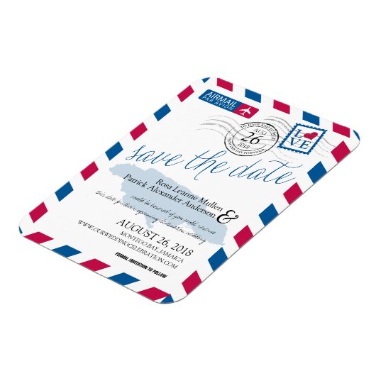 JAMAICA Airmail De datum opslaan Magneet (Linkerzijde)