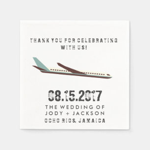 Jamaica Airplane Destination Wedding Napkins Servet