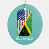 Jamaica American Flag Ja, ik ben allebei Jamaicaan Keramisch Ornament (Links)