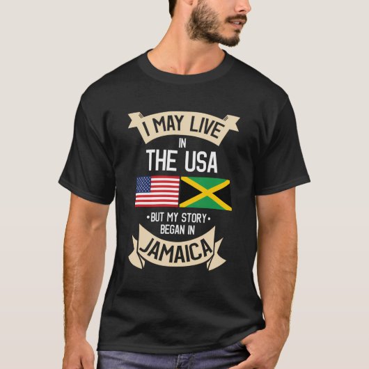 Jamaica Amerikaanse vlag VS Jamaicaanse Roots Gift T-shirt (Voorkant)