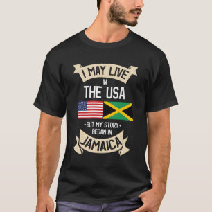 Jamaica Amerikaanse vlag VS Jamaicaanse roots T-shirt