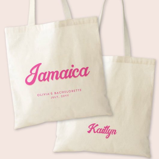 Jamaica Bachelorette Party Gepersonaliseerde Canva Tote Bag