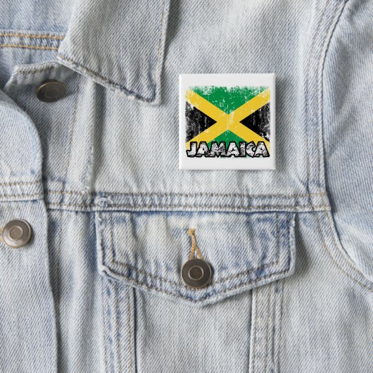 Jamaica Badge Vierkante Button 5,1 Cm (In situ)
