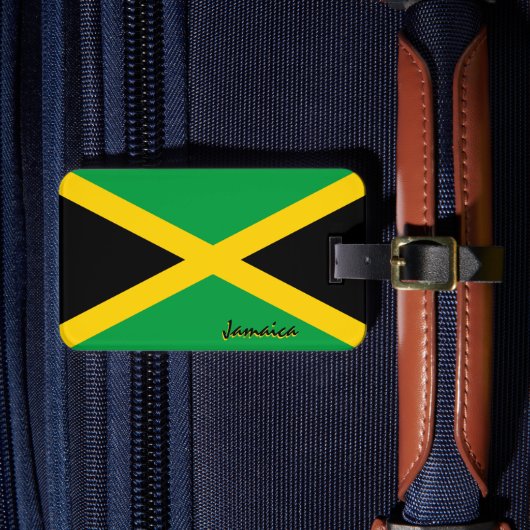 Jamaica Bagagelabels, patriottische Jamaicaanse vl Bagagelabel (Voorkant Insitu 4)