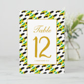 JAMAICA Banquet Celebration Wedding Table Number Bedankkaart (Staand voorkant)