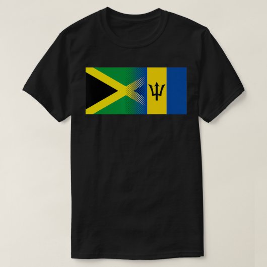 Jamaica Barbados Flag Half Jamaican Half Barbados T-shirt (Design voorkant)