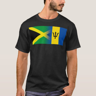 Jamaica Barbados Flag Half Jamaican Half Barbados T-shirt