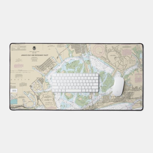 Jamaica Bay en Rockaway Inlet nautische kaart Bureaumat (Keyboard & Muis)