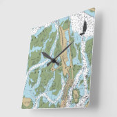 Jamaica Bay New York Chart Vierkante Klok (Hoek)