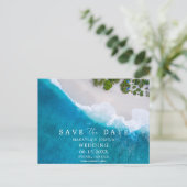 Jamaica Beach Destination Wedding Aankondigingskaart (Staand voorkant)