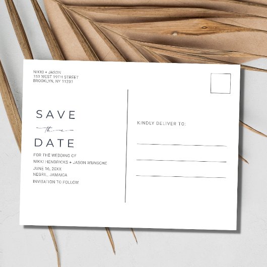 Jamaica Beach Destination Wedding Save the Date Aankondigingskaart