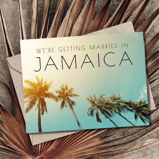 Jamaica Beach Destination Wedding Save the Date Aankondigingskaart