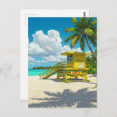 Jamaica Beach Lifeguard Shack Briefkaart (Voorkant / Achterkant)