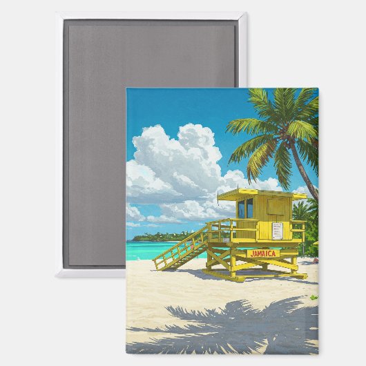 Jamaica Beach Lifeguard Shack Magneet (Voorkant / Achterkant)