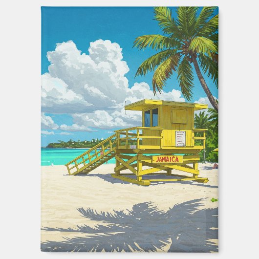 Jamaica Beach Lifeguard Shack Magneet (Voorkant)