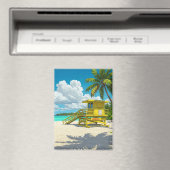 Jamaica Beach Lifeguard Shack Magneet (Insitu (Vaatwasser))
