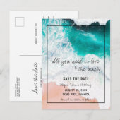 Jamaica Beach Wedding Bewaar de datum Aankondigingskaart (Voorkant / Achterkant)