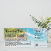 Jamaica Bestemming Boarding Pass Bruiloft Kaart (Staand voorkant)