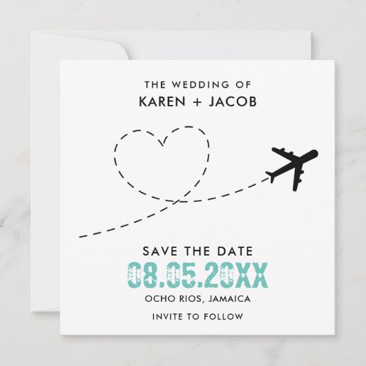 Jamaica Bestemming Huwelijksfoto Save the Date (Voorkant)