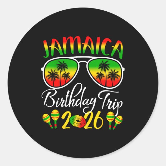 Jamaica Birthday Trip Vacation Summer 2026 Outfit  Ronde Sticker (Voorkant)