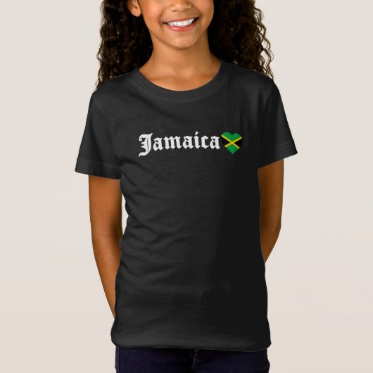 Jamaica Blackletter Jamaican Flag T-shirt (Voorkant)
