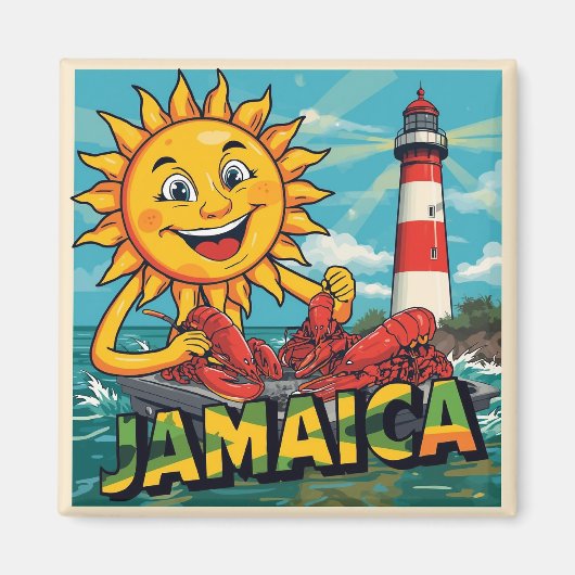 Jamaica blij magneet (Voorkant)