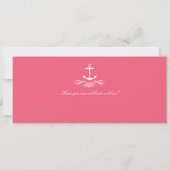 Jamaica Blue/Pink Palm Tree Anchor Boarding Pass Kaart (Achterkant)