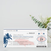 Jamaica Blue/Pink Palm Tree Pass Kaart (Staand voorkant)