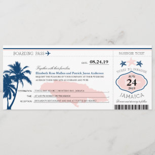 Jamaica Blue/Pink Palm Tree Pass Kaart