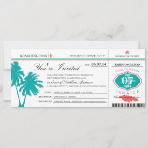 JAMAICA Boarding Pass Birthday Kaart